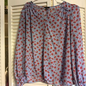 Ann Taylor Factory light blue blouse size LP